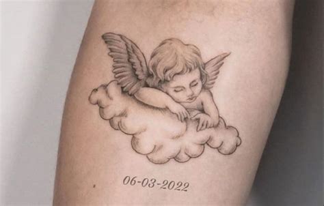 tatuajes de angelitos bebes para mujer|8 diseños de tatuajes de ángel bebé para mujeres